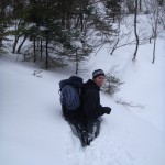 der Zustieg zur Blue Box wurde von uns im tiefen Schnee gespurt