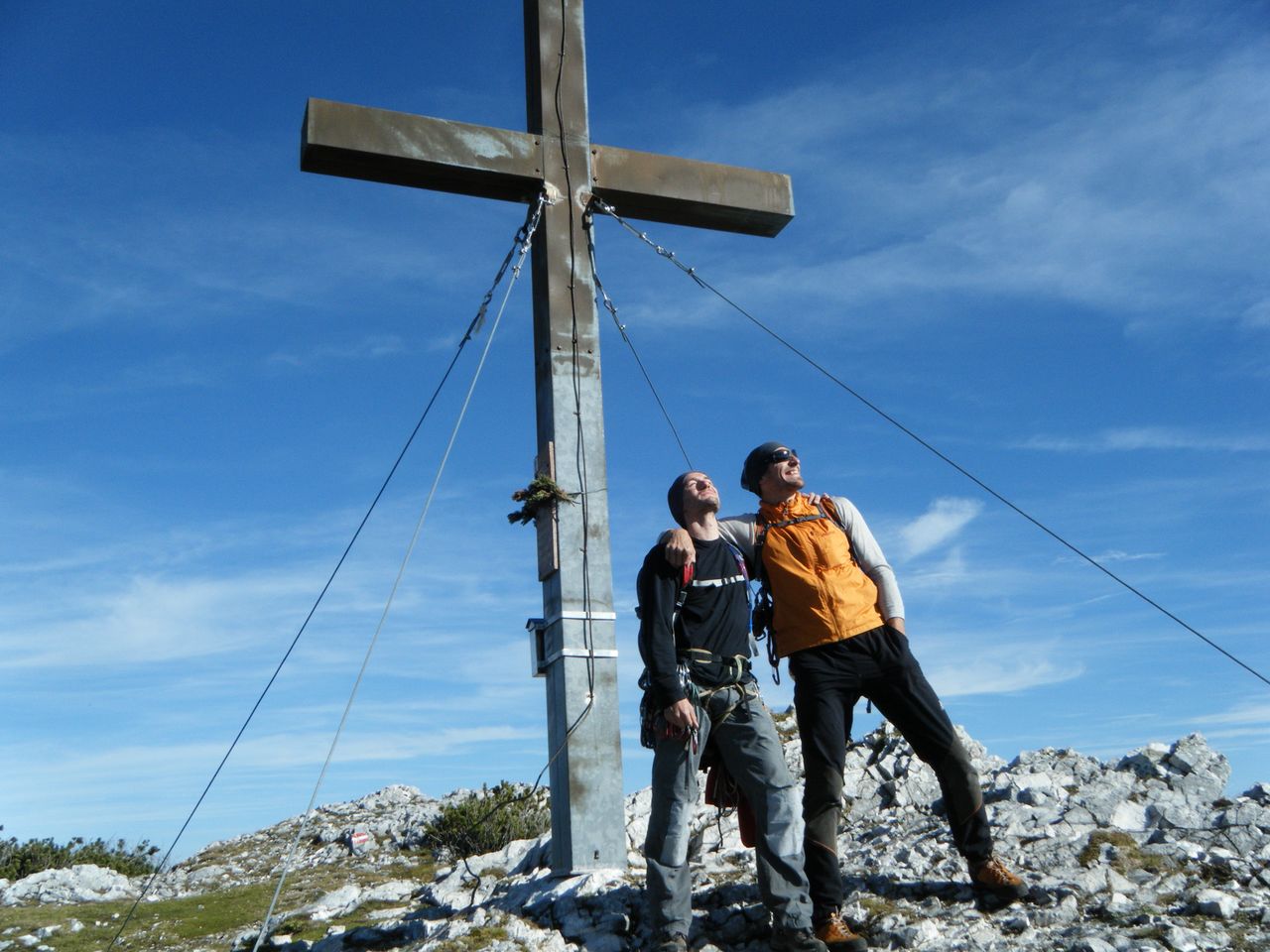 Domink und ich hatten viel Spaß am Gipfel der Trisselwand