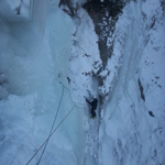 Deep Blue (Variante nach links, Blaubart) WI 4+ (150m)